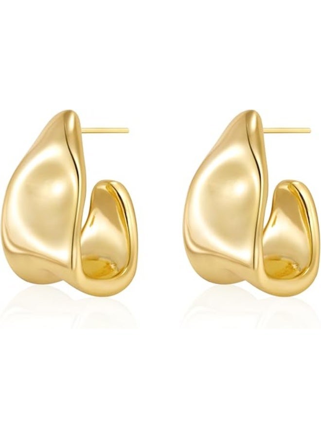 Ucanbe Irregular Geometric Stud Earrings S925 Silver Needle Minimalist Elegant Women Earrings - Image 1
